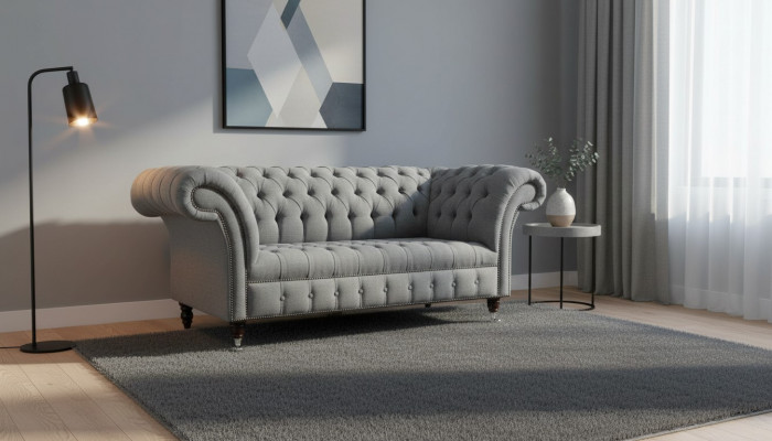 Chesterfield Original Sofa JVMoebel Textil Canapéen Stoff Gro 185cm Canapé Couchen