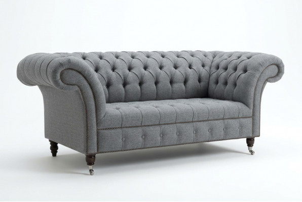 Chesterfield Original Sofa JVMoebel Textil Canapéen Stoff Gro 185cm Canapé Couchen