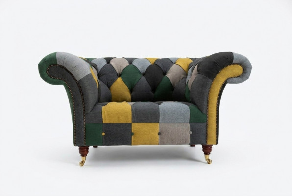Faarwegen Chesterfield Eenzelsëtz Modernen Wunnzëmmer Sessell