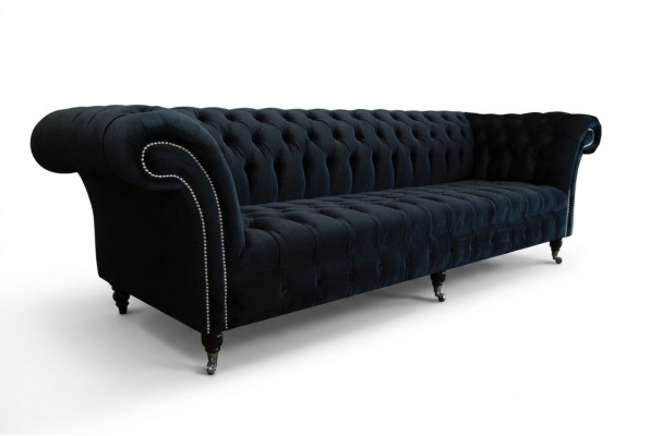 Schwaarze modern véiersëtze Luxus 4-Sëtzer Wunnzëmmer Sofa