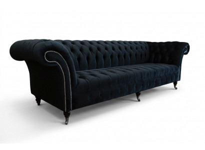 Schwaarze modern véiersëtze Luxus 4-Sëtzer Wunnzëmmer Sofa