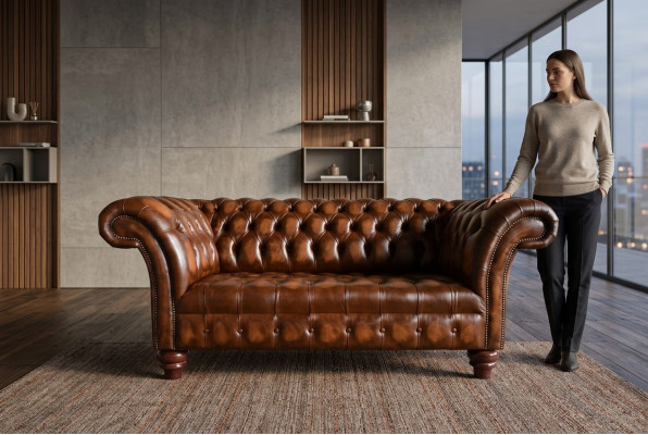 Sofa Design 2 Sëtzer Sofa Garnitur Couch Ledersofa Couch Polster Büroausstattung
