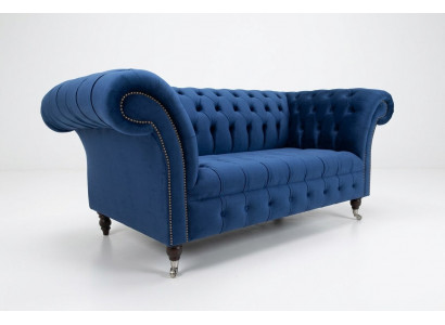 Klassesch Chesterfield Couch Blo Polster Garnitur 2-Sitzer Sofa Sofa 185cm