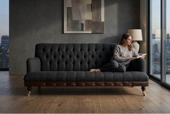 Klassesch Chesterfield Canapé 3 Plätz Sofa Canapé Samt Lieder Blo Design Polster