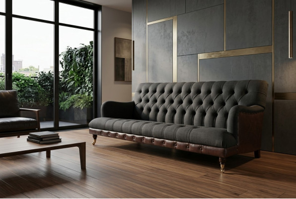 Klassesch Chesterfield Canapé 3 Plätz Sofa Canapé Samt Lieder Blo Design Polster