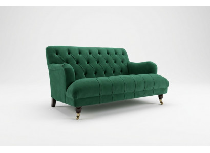Chesterfield 2-Sëtzer Polstersofa Lieder Sofa Couchen Modernen Stil Gréng Textil