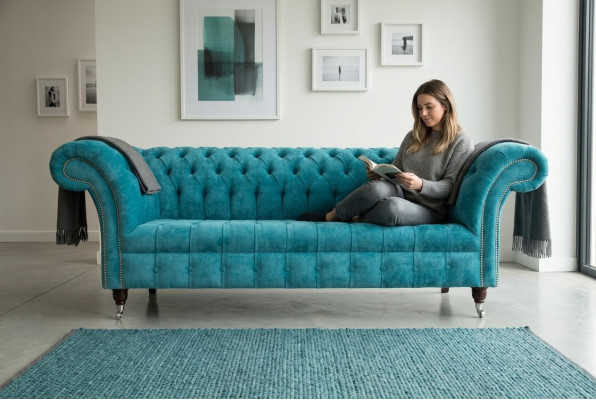 Chesterfield Original Sofa Couch Textil Sofae Couchen Polster Stoff Nei