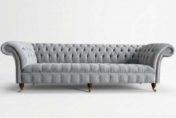 Klassesch Chesterfield Sofa 4 Sëtz Sofae Couchen Lieder Gro Design Polster.
