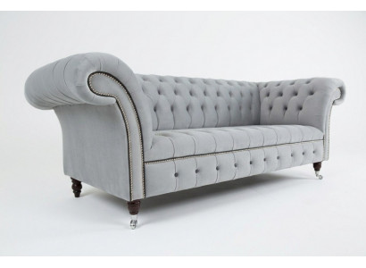 Chesterfield Sofa Set 3+2 Sëtzer Samt Velour Garnitur Design Garnituren