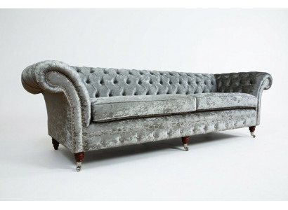 Chesterfield Groe Polstersofa Viersëtzer Designer 4-Sëtzer Canapé