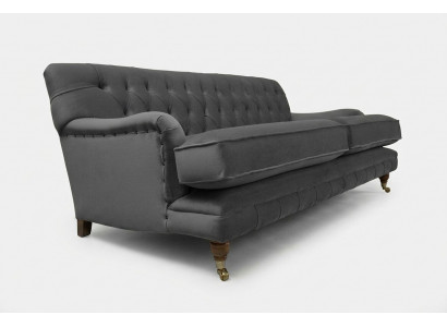 Chesterfield 3-Sëtzer Canapé Polster Textil Couchen Sëtz Wunnzëmmer Sofa Samt Nei