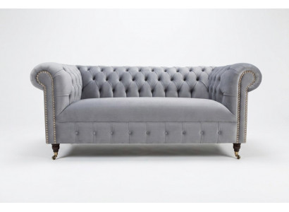 Groer Polster Chesterfield 3-Sëtzer Modern Sofa fir an de Wunnzëmmer