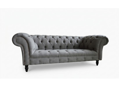 Design Chesterfield Sofa 3 Couch Sofa Set Stoff Polster Lieder Dräi-Sëtz Couchë.