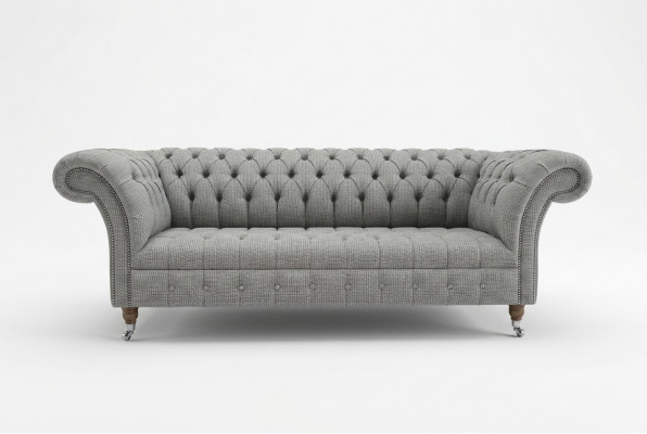 Wunnzëmmer Chesterfield Canapé Design Textil Couchen Canapéen Drësëtzer Gro Canapé