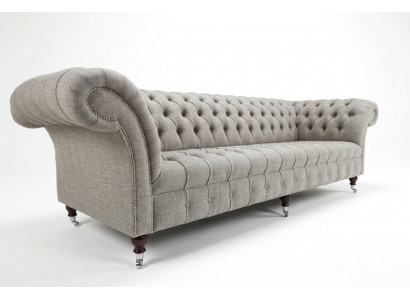Textil Canapé Stoff Couch Chesterfield grouss Canapéen XXL Couchen Sëtz 265 cm Polster.