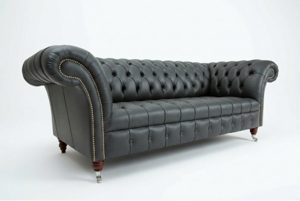 Groue Chesterfield Lieder Dreisëtzer Designer 3-er Canapé