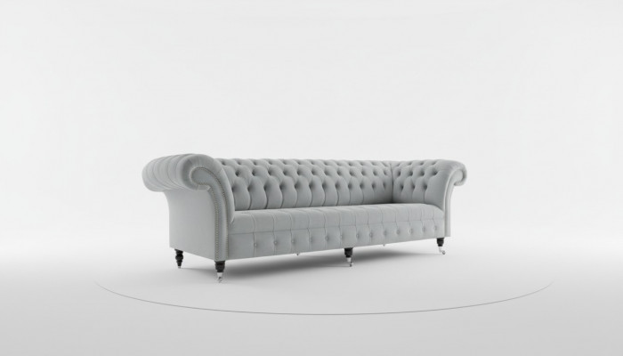 Textil Sofastoﬀ Couch Chesterfield grouss Sofae XXL Couchen Sëtz Polster 265cm