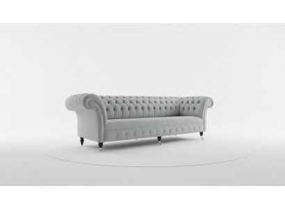 Textil Sofastoﬀ Couch Chesterfield grouss Sofae XXL Couchen Sëtz Polster 265cm