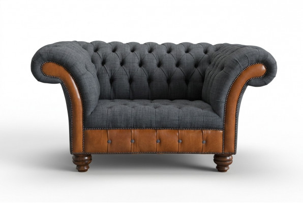 Sëtzel Canapé Polster Sofa Textil Chesterfield Canapéen 1,5 Sitz-Eenzelsëtz Gro.
