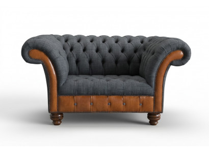 Sëtzel Canapé Polster Sofa Textil Chesterfield Canapéen 1,5 Sitz-Eenzelsëtz Gro.
