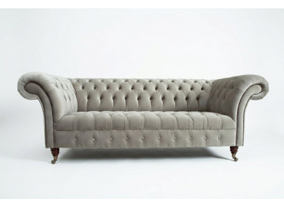 Stilvollen hellgréngen Chesterfield Dräisëtzer Luxus Wunnzëmmer 3-Sëtzer