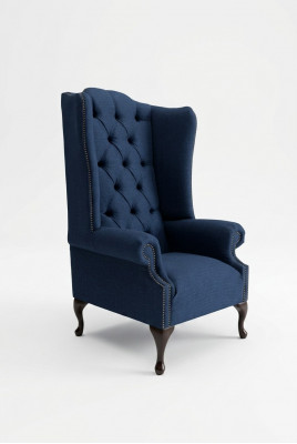 Ohrensessel Chesterfield Canapé Couch Polster 1 Sëtzer Sëtz Sofae Textil Blo