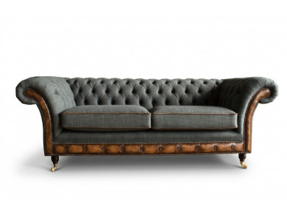 Edler Chesterfield Dräisëtzer Wunnzëmmer 3-Sëtzer Sofa