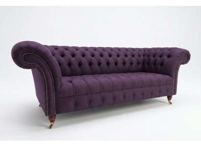 Modernt Lila Chesterfield Drësëtzer Wunnzëmmer 3er Sofa