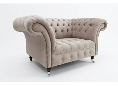 Sofa Chesterfield Canapéen Couch Polster Garnitur Stoff Lieder 1,5 Sëtzer Eenzelsëtzer