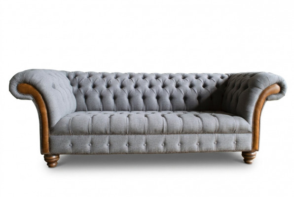 Edle gro dass Chesterfield Dräisëtzer Luxus Wunnzëmmer 3er Sofa