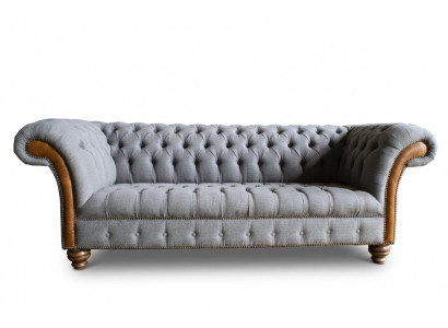 Edle gro dass Chesterfield Dräisëtzer Luxus Wunnzëmmer 3er Sofa