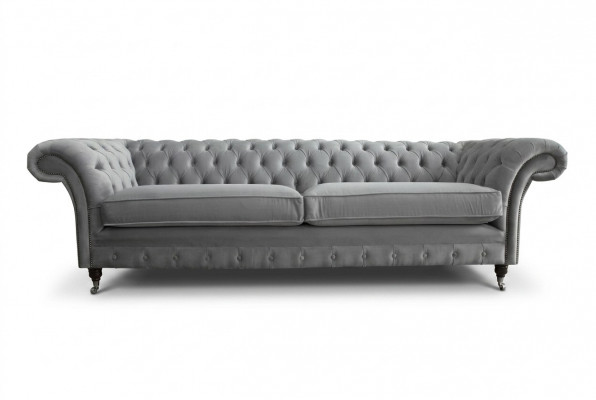 Chesterfield 4-Sëtzer Polster Canapé Modernen Stil Lieder Stoff Sofa Couches Textil