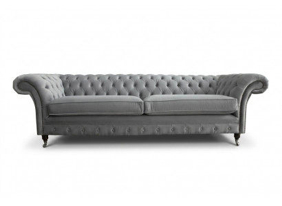 Chesterfield 4-Sëtzer Polster Canapé Modernen Stil Lieder Stoff Sofa Couches Textil