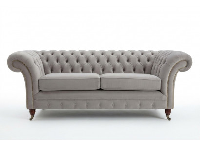 Chesterfield Canapé Sofa Polster 3 Sëtzer Canapéë Sëtz Garnitur Sofas Wäiss Nei