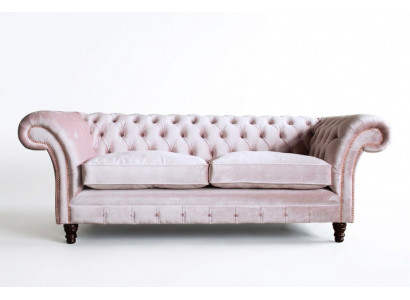 Chesterfield 3-Sëtzer Design Sofa Couch Polster Sofas Couchen Textil Dräisëtzer