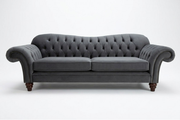 Grouss Sofa 4-Sëtz Couch Chesterfield Polstersëtz Garnitur Stoff Textil Nei Gro