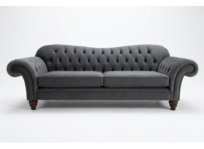 Grouss Sofa 4-Sëtz Couch Chesterfield Polstersëtz Garnitur Stoff Textil Nei Gro