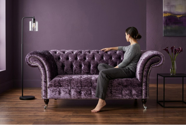 Chesterfield Polster Canapé Stoff Canapéen Sofa Sëtz Garnitur Lehn Neit 2-Sëtzer