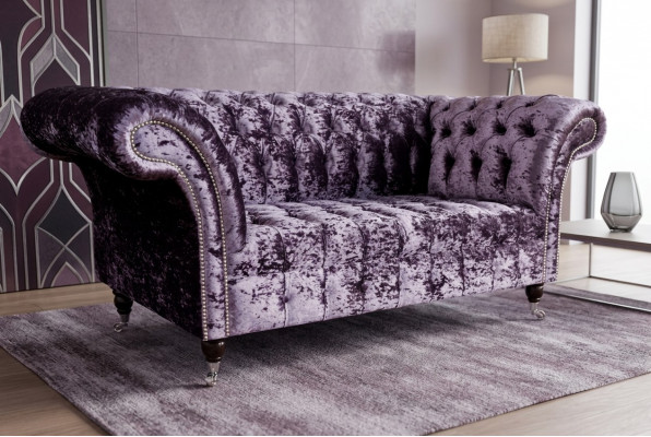 Chesterfield Polster Canapé Stoff Canapéen Sofa Sëtz Garnitur Lehn Neit 2-Sëtzer