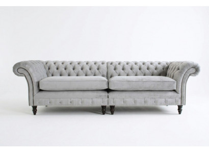 Héichwäerteg Chesterfield Polster Kanapee Textil Sofa bëlleg Mikrofaser Sofaen Nei