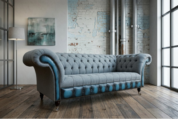 Designer Chesterfield gro Sofas Polstersofaen Textil Relax Miwwelen