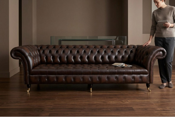 Klassesch Chesterfield Lieder Polster Luxus Sofa Design Couche Sofaen 4 Sëtzer Neit