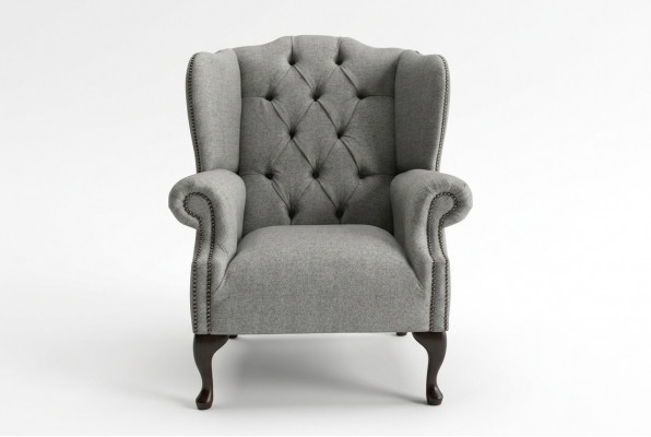 Ohrensessel Chesterfield 1 Sëtz Sessel Textil Lieder Polster Fernseh Sofa Couch