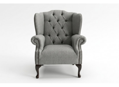 Ohrensessel Chesterfield 1 Sëtz Sessel Textil Lieder Polster Fernseh Sofa Couch