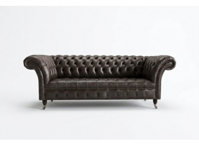 Chesterfield Stoffsiesofa Liederiesofa Siesofa Couch Polster Wunnzëmmer Moossfabrikatioun