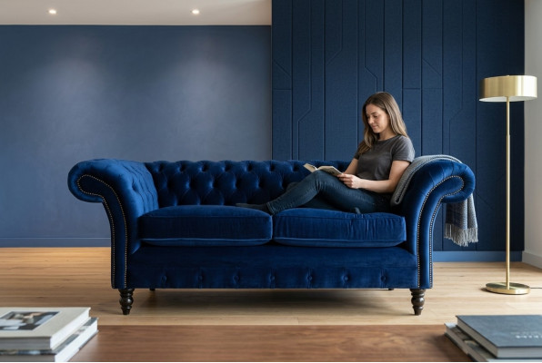 Chesterfield Sofa 2-Sëtzer Gepolstert Designer Couchen Sofas Garnitur Zwësitzer