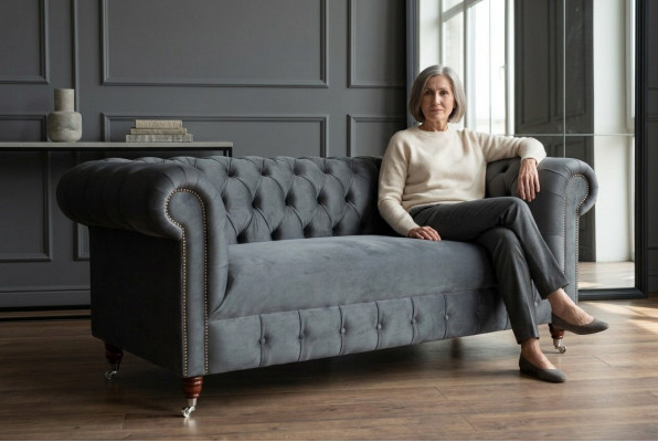 Modernt gro Dreisëtzer Luxus Stuff 3-Sëtz Sofa