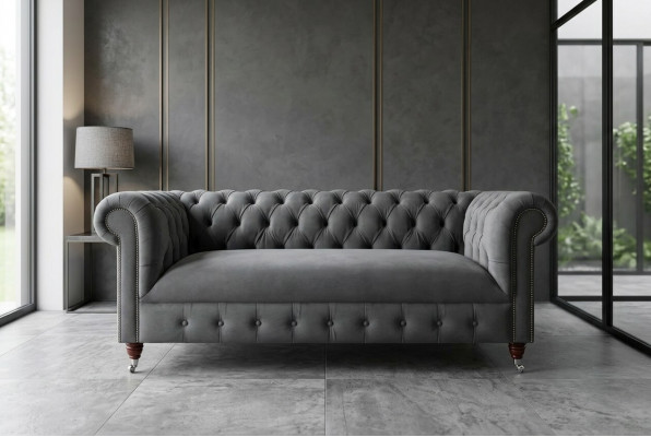 Modernt gro Dreisëtzer Luxus Stuff 3-Sëtz Sofa