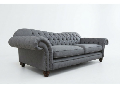 Sofa 4-Sëtzer Couch Design Chesterfield Sëtz Garnitur Lieder Textil Polster Nei