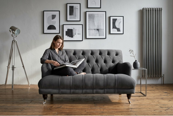 Chesterfield Sofa 2 Sëtzer Couch Polstersofas Couchen Sëtz Polster Garnitur Neit.